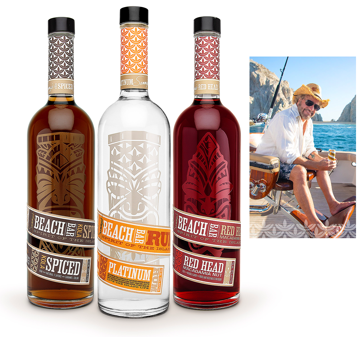 Sammy's Beach Bar Rum bottle lineup